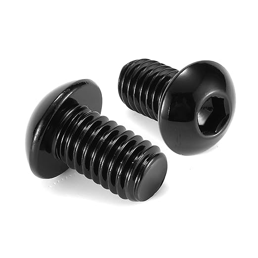 1/4-20 x 5/8" Button Head Socket Cap Bolts Screws, 20Pcs 304 Stainless Steel 18-8, Allen Hex Drive, Black Oxide by SG TZH(with Hex Spanner)