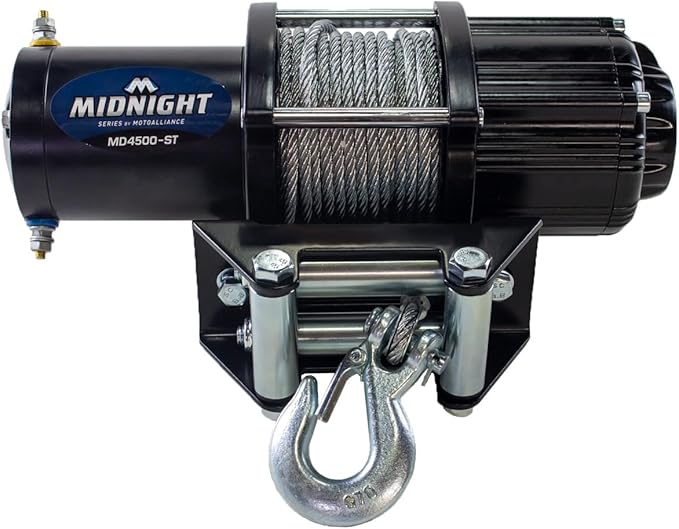 VIPER Midnight 4500lb ATV/UTV Waterproof Wireless Winch with 50 Feet of Steel Cable. Designed by Motoalliance® - a USA Powersports Company with 20+ Years of Offroad Experience.