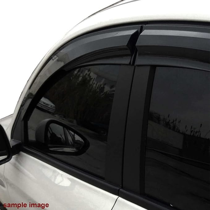 for Ford Fiesta 6th Gen 2009 2010 2011 2012 2013 2014 2015 2016 2017 Wind Deflector Car Side Window Visor Vent Shade Rain Guard Bright Black 4pcs