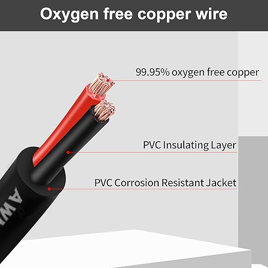 14 Gauge Wire 2 Conductor 14 AWG Electrical Wire Stranded PVC Cord Oxygen-Free Copper Cable 100FT Pure Copper Flexible Cable Wire Cord for LED Lamp Lighting Strips Automotive…