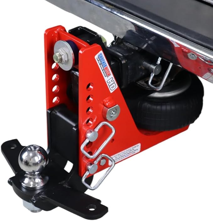 Shocker HD Air Ride Drop Hitch & Sway Control Towing Kit - Fits 2-1/2"Hitch Has 2" Ball, 20,000 lbs, Has 2 Sway Arm Bar Kits