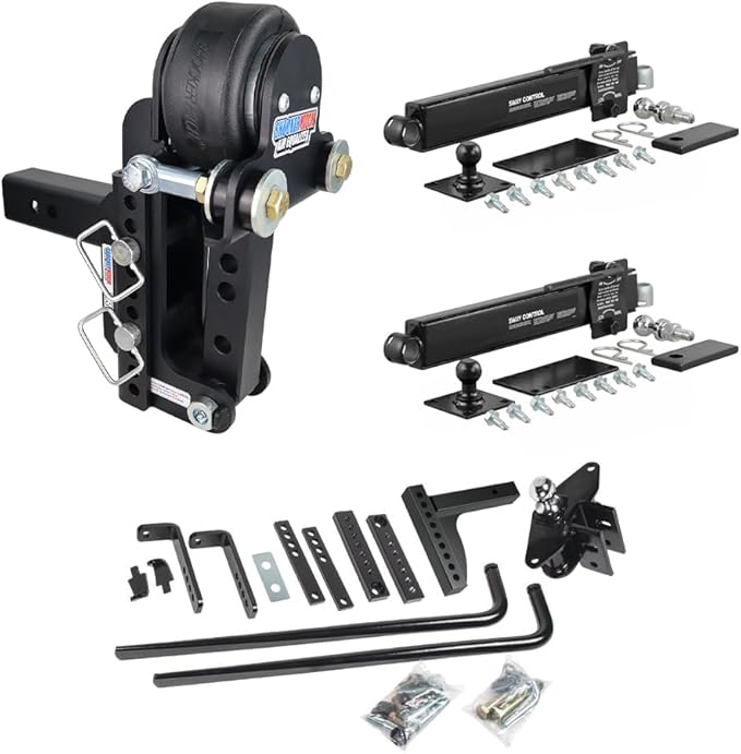 Shocker Air Equalizer & Sway Control Round Bar WD Hitch, Fits 2-1/2" Hitch 5" Rise 4" Drop