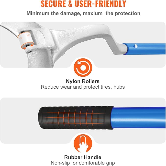 VEVOR Tire Mount Demount Tool 22.5" to 24.5" Tire Changer Steel Bead Breaker Extra Bead Holder Tubeless Truck Manual Tire Changing Tools for Car Repairing(Blue)