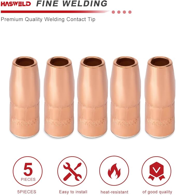 5PK N-A5800C AccuLock S Nozzle, Large, 5/8" Bore, Flush, For Miller MDX-250 MIG GUN Fit D-MA250 Diffuser and Bernard AccuLock S sconsumables