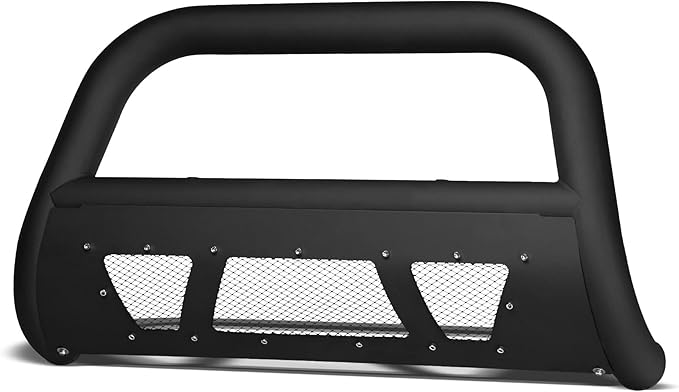 Armordillo MS Series Studded Aluminum Mesh Bull Bar Compatible with 2019-2021 Chevy Silverado/GMC Sierra 1500|8723685|Matte Black|Front Bumper Guard|Bull Guard