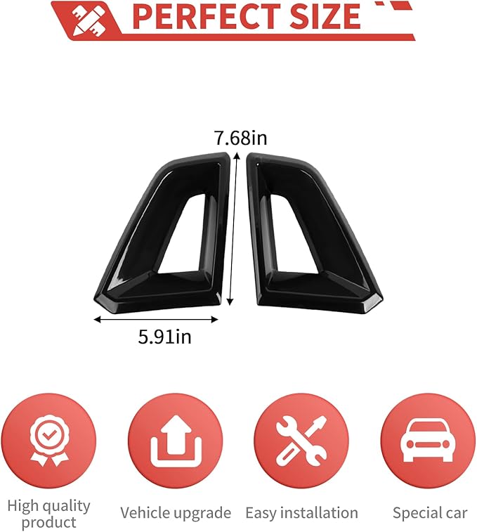 Front Side Bumper Grille Air Outlet Cover fit for Chevy Colorado 2024+ Front Grill Vent Insert Cover Exterior Accessories,Black