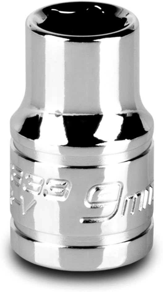 Capri Tools 9 mm Shallow Socket, 3/8-Inch Drive, 6-Point, Metric