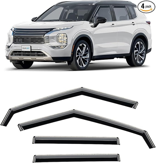 CLIM ART in-Channel Incredibly Durable Rain Guards for Mitsubishi Outlander 2022-2026, Original Window Deflectors, Vent Window Visors, Vent Deflector, 4 pcs. - 622479