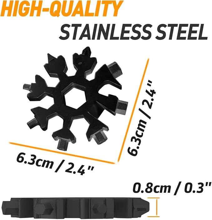 Stocking Stuffers Gifts for Men 18-in-1 Snowflake Multitool, Christmas Birthday Gifts for Men Dad Husband Him Grandpa, White Elephant Gifts for Dad Who Have Everything, Cool Gadgets Tools