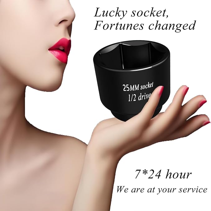 1/2 driver 25mm socket Oil Filter socket wrench 6 Point impact Remove Axle Nut tool