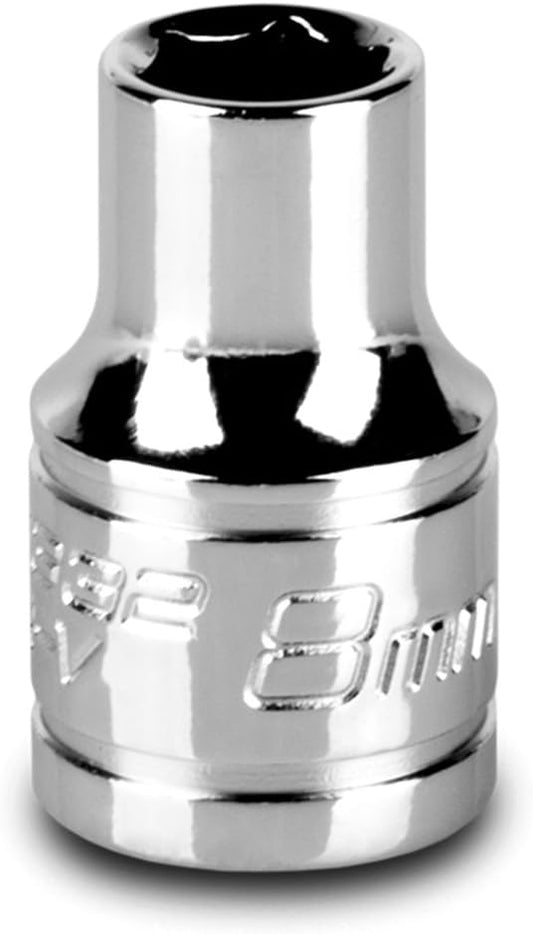 Capri Tools 8 mm Shallow Socket, 3/8-Inch Drive, 6-Point, Metric