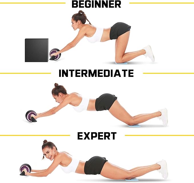 Ab Roller Wheel with Knee Pad Mat,Automatic Rebound Abdominal Wheel Abs Workout Equipment,Home Gym Equipment,No Noise Ab Wheel for Men&Women Abdominal