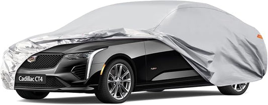 Waterproof Car Cover for Cadillac CT4 (2019-2024), 5 Layers Compatible with Cadillac CT4 All Weather, Snowproof Windproof Rain Ice Sun UV Protection