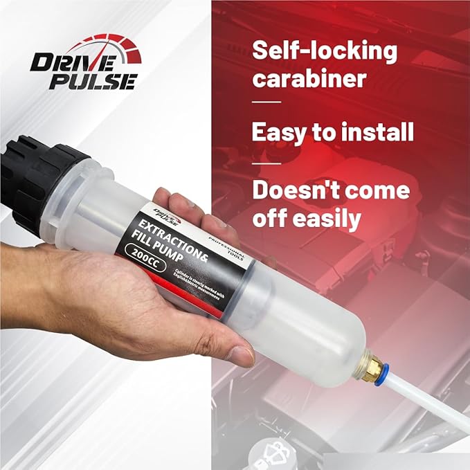 Automotive Fluid Extractor Pump 200cc - Manual Oil Change Pump for Engine, Transmission, Differential Fluid 6.7oz Essential Mechanic Tool for Garage, DIY Car Maintenance