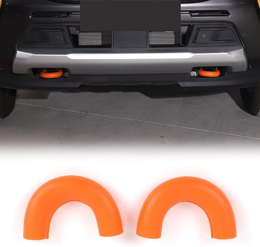 Car Tow Hook Protective Cover Compatible with Ford Ranger 2023-2025 Rubber Front Bumper Tow Ring Pull Ring Protective Case Trailer Pull Ring Trim Cover Exterior Accessories Tow Hook Covers (Orange)