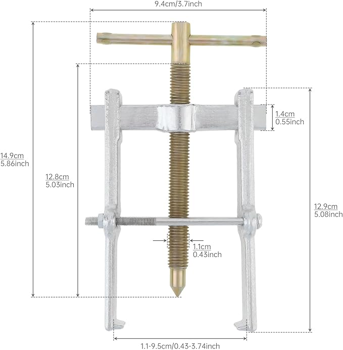 ChgImposs 6 Inch Two Jaw Bearing Puller Tool, Adjustable Carbon Steel Gear Pulley & Flywheel Remover Kit for Motorcycle, Car & Machine Use