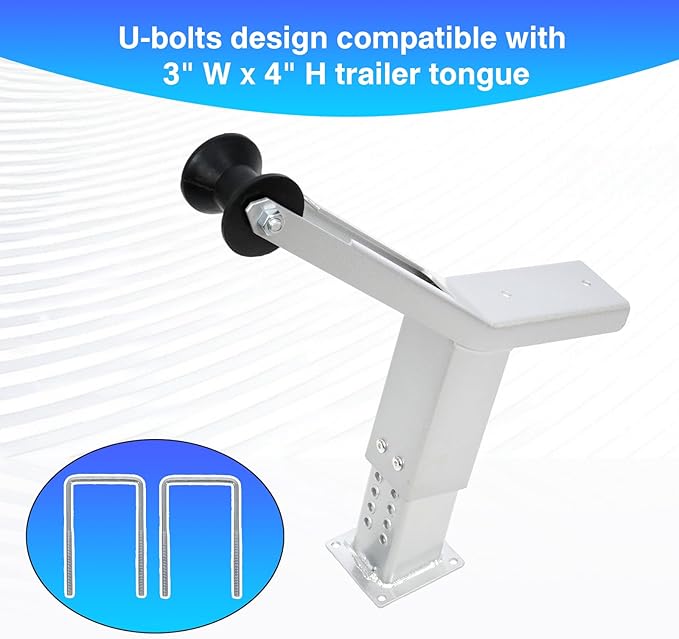 Boat Trailer Winch Post with Roller, Boat Trailer Winch Stand Fit 3" W X 4" H Boat Trailer Drawbar, Height Adjustable Boat Winch Mounts for Fishing Boat,Sail Boat