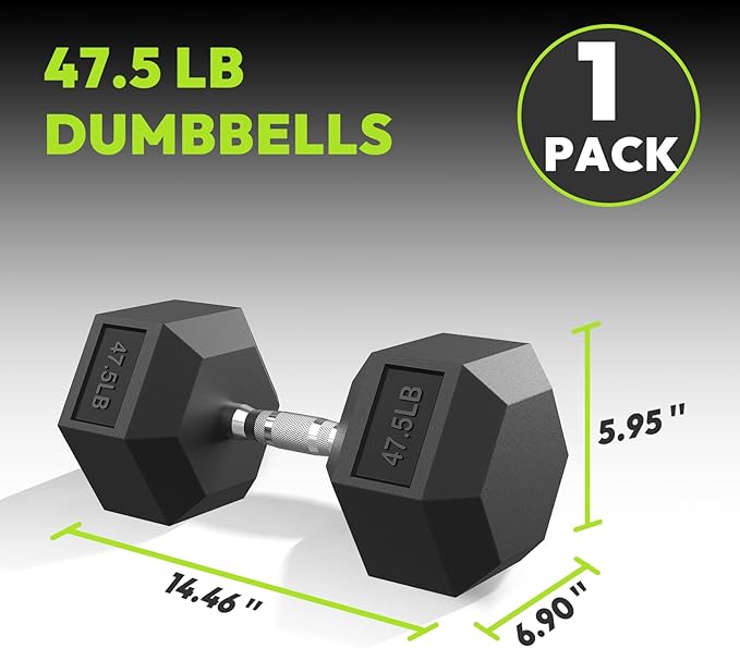 Hex Dumbbell Set, 45-400 lb Set Rubber Encased Exercise & Fitness Dumbbells, Weights Dumbbells Set, Hand Weight for Strength Training