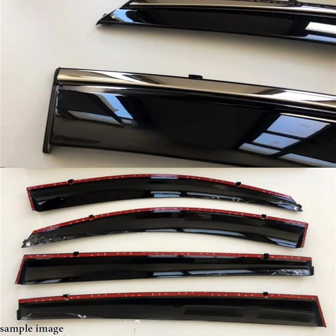 for Honda CR-V 2012 2013 2014 2015 2016 2017 2018 Wind Deflector Car Side Window Visor Vent Shade Rain Guard Chromium-Plated Frame Bright Black 4pcs