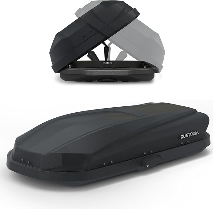 Hard Shell Roof Cargo Carrier with Security Keys, Roof Box, Cargo Box, 62.52 (L) x32.48 (W) x 13.19(H) Inches, 14 Cubic Feet (Tool-Free Install), Diamond Black