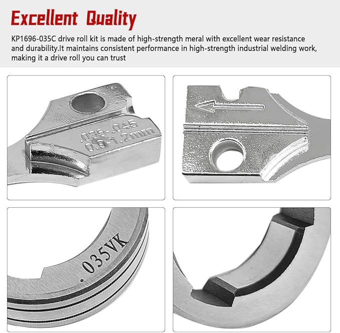 KP1696-035C Drive Roll Kit .035" V-Groove Fit for Lincoln 216 255XT 350MP MIG Welder for 25M LF-72 LN-15 LN-25 PRO Dual Power Wire Feeder for Flux Core