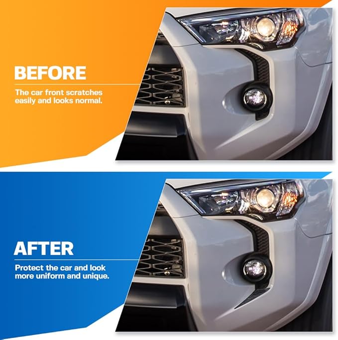 2 Pcs Front Fog Light Decals Trims Covers Compatible with 2014-2024 T'0yota 4Runner Accessories ABS Plastic Front Bumper Grill Covers Stickers Decor for 4Runner Fog Light