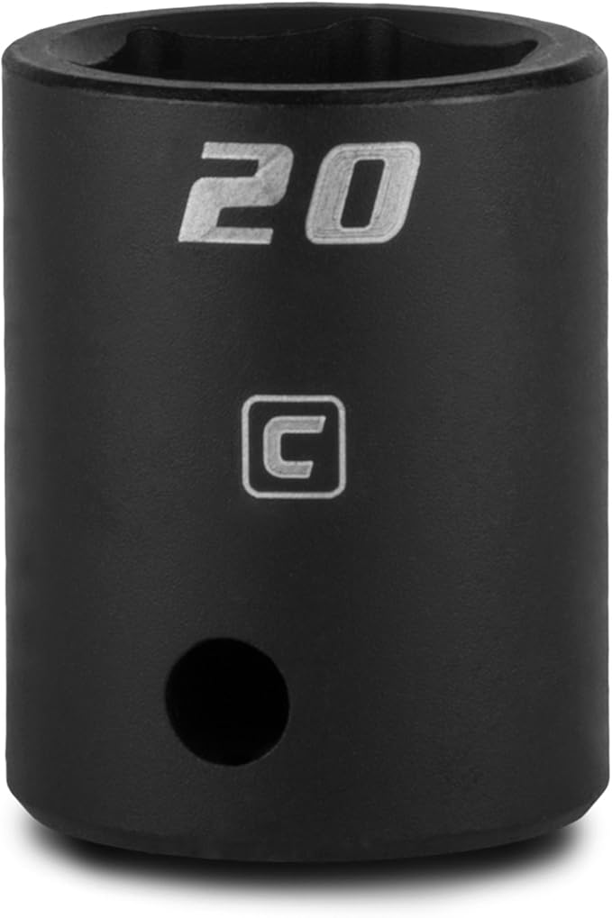 Capri Tools 20 mm Shallow Impact Socket, 1/2-Inch Drive, 6-Point, Metric