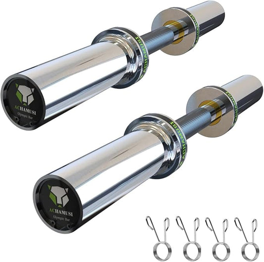 16" Olympic Dumbbell Handle Pair - Solid Adjustable Dumbbell Bars With Spring Collars 2'' Can Load(150LB/350LB), Suitable For Home Gym Exercise