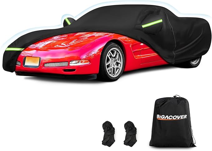 Waterproof Car Cover Replace for Chevy Corvette C5 1996-2004, 420D Outdoor Car Covers Windproof Heavy Duty Full Exterior Covers Waterproof All Weather for C5 1996-2004 Chevy Corvette