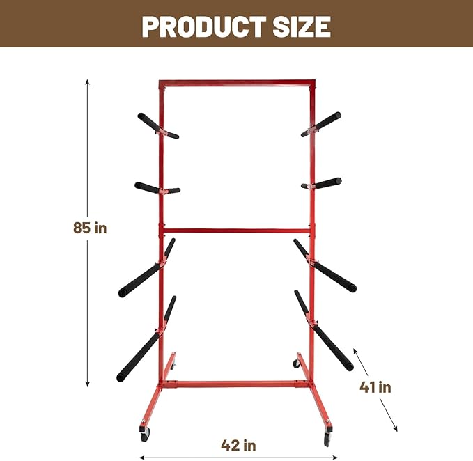 Floor Mobile Bumper Storage Rack, Heavy Duty Utility Double Sided Bumper Storage Dolly with Wheels Space Saving for Automobile Parts Storage