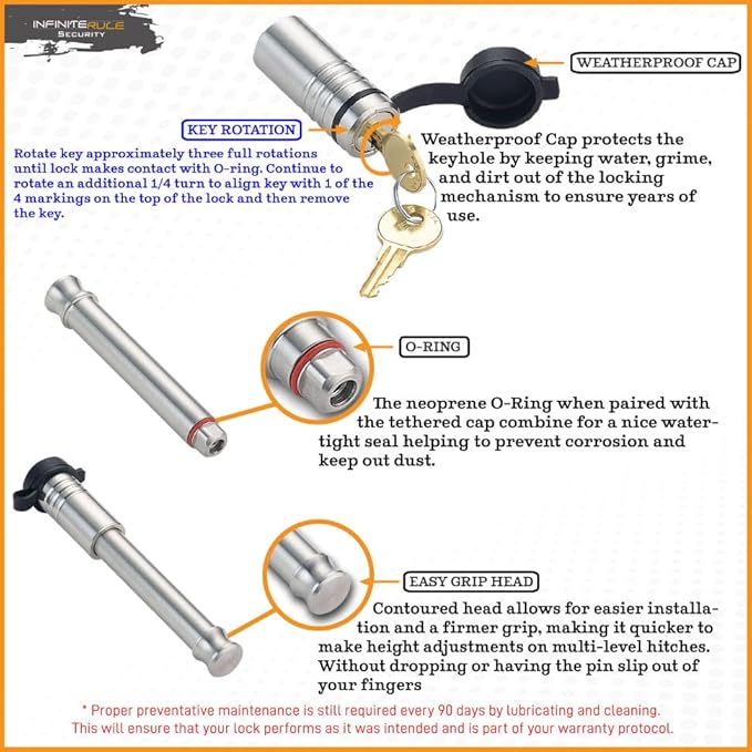 61571 | 2 Pack, Keyed Alike, Receiver Locks for 2" Receiver - Class III & IV