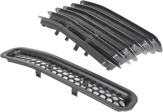 Hooke Road Wrangler Grill Mesh Inserts Front Grille Guard Cover Clip-in Matte Black for 1997-2006 Jeep Wrangler TJ & Unlimited (Pack of 7)