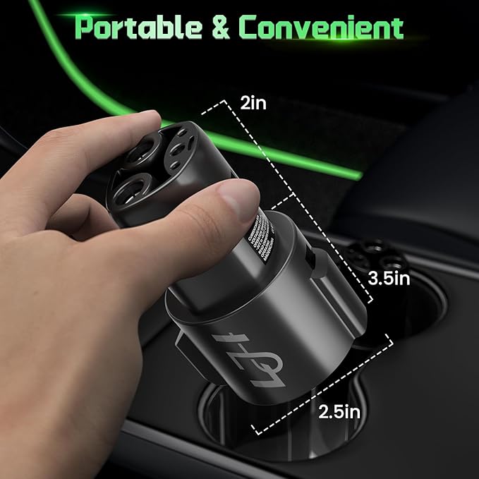 J1772 to Tesla Charger Adapter - 80A 250V Fast Charging - Compatible with Tesla Model 3/Y/S/X/Cybertruck for Level 1 & 2 EV Charging Stations