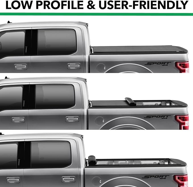 Gator ETX Soft Roll Up Truck Bed Tonneau Cover | 137245 | Fits 2019 - 2025 Chevy/GMC Silverado/Sierra, works w/ MultiPro/Flex tailgate 5' 10" Bed (70")