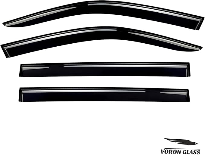 Voron Glass Tape-on Extra Durable Rain Guards for Toyota Highlander 2014-2019, Window Deflectors, Vent Window Visors, 4 Pieces - 120060