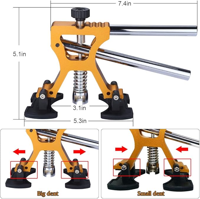 Auto Body Dent Repair Kit, Car Dent Puller with Golden Dent Puller for Auto Body Dent Removal, Minor Dent and Deep Dent Removal