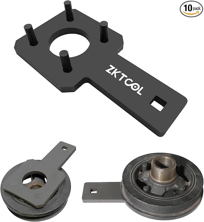 ZKTOOL 10198A Crankshaft Pulley Wrench Holder Tool Compatible with VW Routan Dodge Chrysler Ram 3.6L 3.2L 3.0L Engine