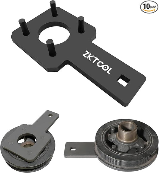 ZKTOOL 10198A Crankshaft Pulley Wrench Holder Tool Compatible with VW Routan Dodge Chrysler Ram 3.6L 3.2L 3.0L Engine