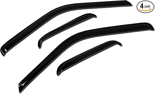 Tuningpros WV-054-3 Outside Mount Window Visor Deflector Rain Guard Dark Smoke 4-pc Set, Compatible with 2004-2006 GMC Envoy XUV