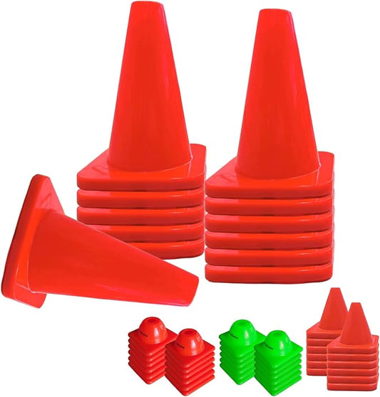 6in/9in/12in/28in Heavy Duty Agility Training Cones for Sports & Kids Coaching, Field Markers for Motorcycle, Bikes, Traffic, Basketball, Soccer Drills, Durable, Multipurpose, Adjustable