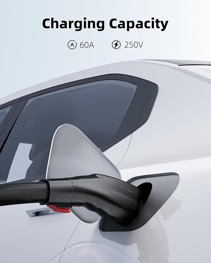 for Tesla to J1772 Charger Adapter, Max 60A 250V for NACS to J1772 Electric Vehicles Charging Adapter Compatible with Tesla Mobile Charger, High Powered Connectors, Destination (Black)