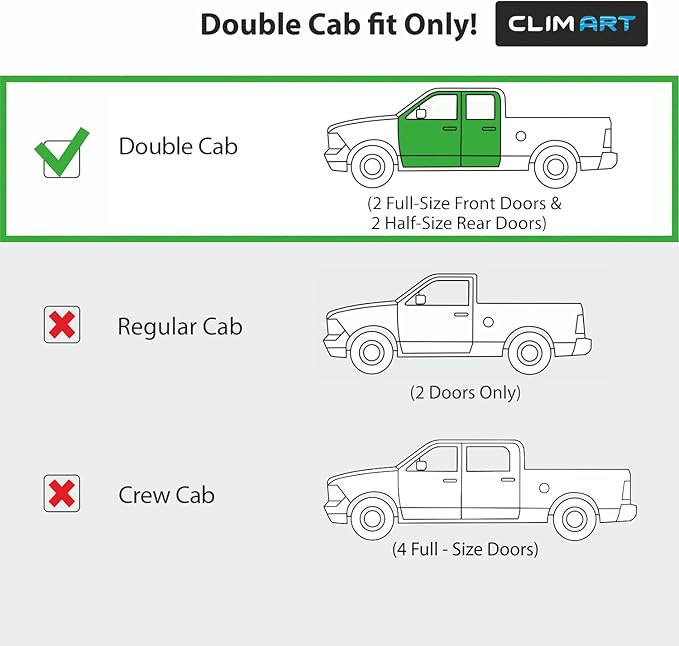 CLIM ART in-Channel Incredibly Durable Rain Guards for Chevrolet (Chevy) Silverado/GMC Sierra 2014-2018 Double Cab, Original Window Deflectors, Vent Window Visors, Truck Accessories, 4pcs- 614004