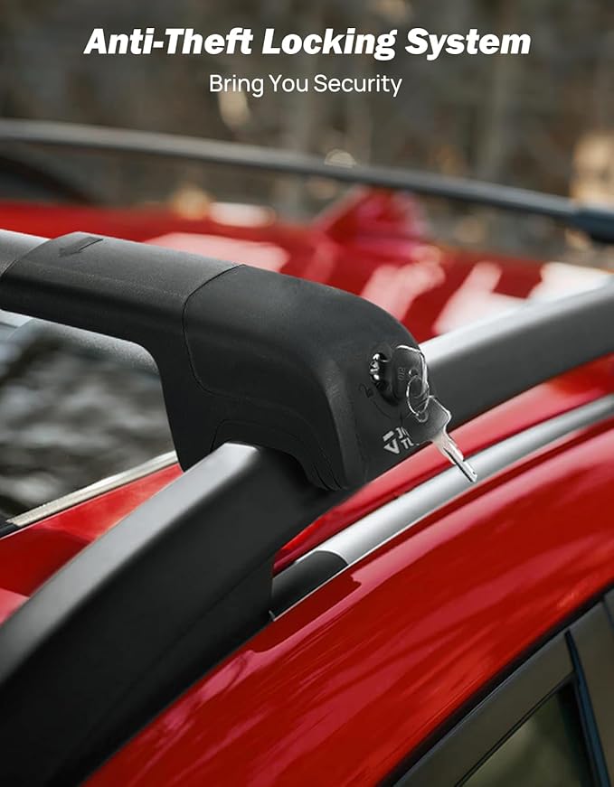 JOYTUTUS Roof Rack Cross Bars Compatible with Toyota RAV4 2013-2018 with Side Rails, Aluminum Anti-Rust Car Cross Bar for Rooftop Cargo Carrier Bag Kayak Bike Snowboard