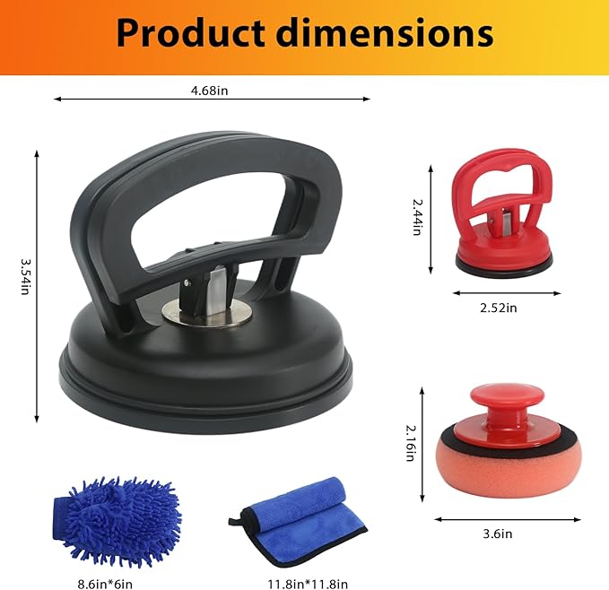Car Dent Puller Paintless Dent Removal Kit Suction Cup Dent Remover Tool for Car, Black Auto Body Repair Tools Handheld Puller