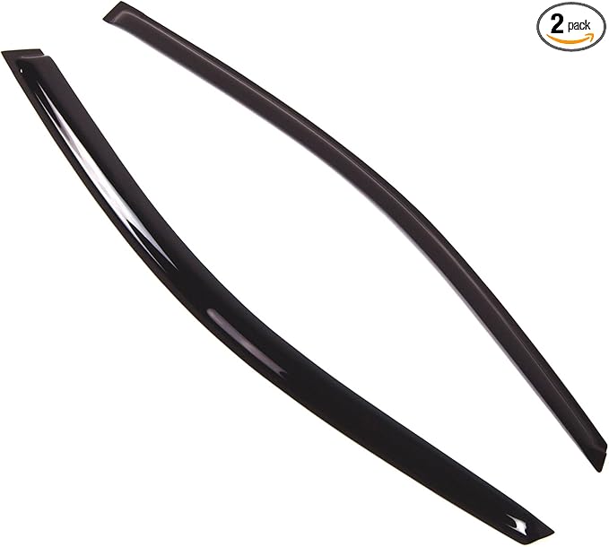 TuningPros Outside Mount Window Vent Visors Rain Guards Compatible with Honda Civic SI 2002-2005 | Side Window Wind Deflectors Rain Shields | Smoke Tinted, 2 Pcs Set, DGWV-227