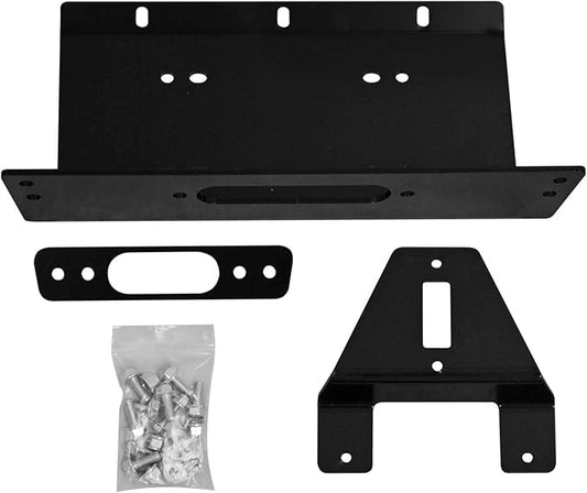 SuperATV Black Ops 6000 LB Winch with Winch Mounting Plate for Polaris Ranger XP 500 / XP 800 / XP 800 Crew (See Fitment) | Compatible with Many OEM and Aftermarket Winches | Bolt-On Installation