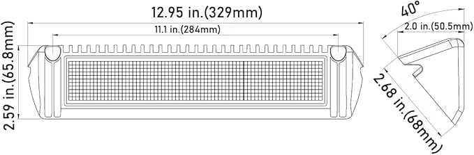 RV LED Porch Exterior Utility Lights, 13 inch Down Angle Flood Beam Awning Light, 3000K Warm-White 12V/24V DC 2700 Lumen, White Finish Aluminum Housing, for RVs Trailers Campers, 1 Pack