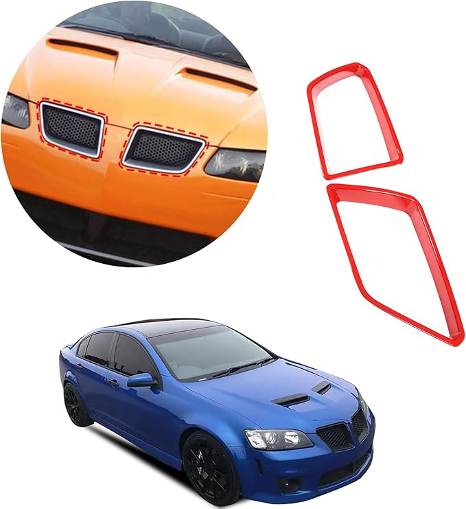 Car Front Bumper Grille Cover Trim Compatible with Pontiac G8 08-09/Holden Commodore 06-12 ABS Front Grille Bumper Grill protective cover decorative accessories (Sport Red)