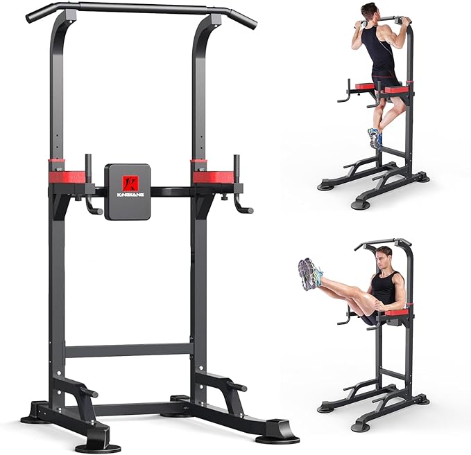 Power Tower Dip Station Workout equipment Pull up Bar for Home Gym Adjustable Height Strength Training Fitness Excercise Equipment,Load 450LBS