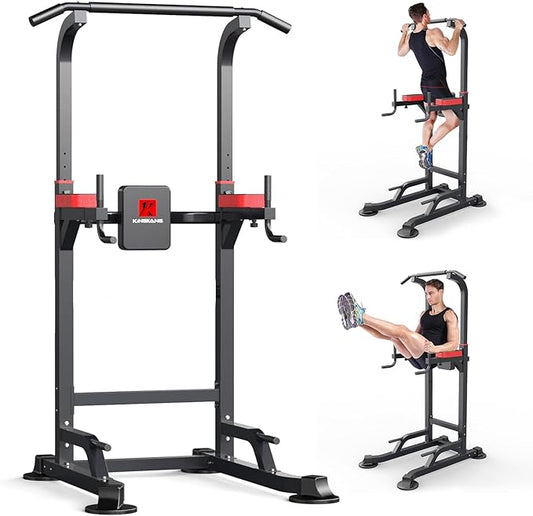 Power Tower Dip Station Workout equipment Pull up Bar for Home Gym Adjustable Height Strength Training Fitness Excercise Equipment,Load 450LBS